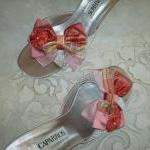 Coral And Pink Plaid Silk A..
