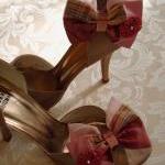 Coral And Pink Plaid Silk A..