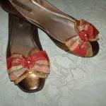Dark Coral And Gold Plaid S..