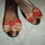 Dark Coral And Gold Plaid S..