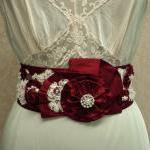 Red Bridal Sash - Beaded Sa..