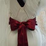 Red Bridal Sash - Beaded Sa..