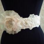 Ivory Bridal Sash Belt / Vi..