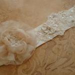 Ivory Bridal Sash Belt / Vi..