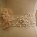 Ivory Bridal Sash Belt / Vi..