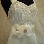 Ivory Floral Bridal Sash, V..