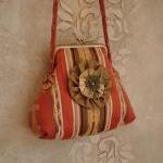 Striped Satin Damask Purse ..
