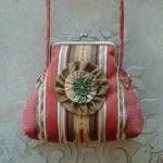 Striped Satin Damask Purse ..