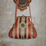 Striped Satin Damask Purse ..