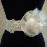 Beaded Bridal Belt Sash/ Vi..
