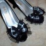 Black And White Plaid Silk ..