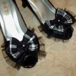 Black And White Plaid Silk ..