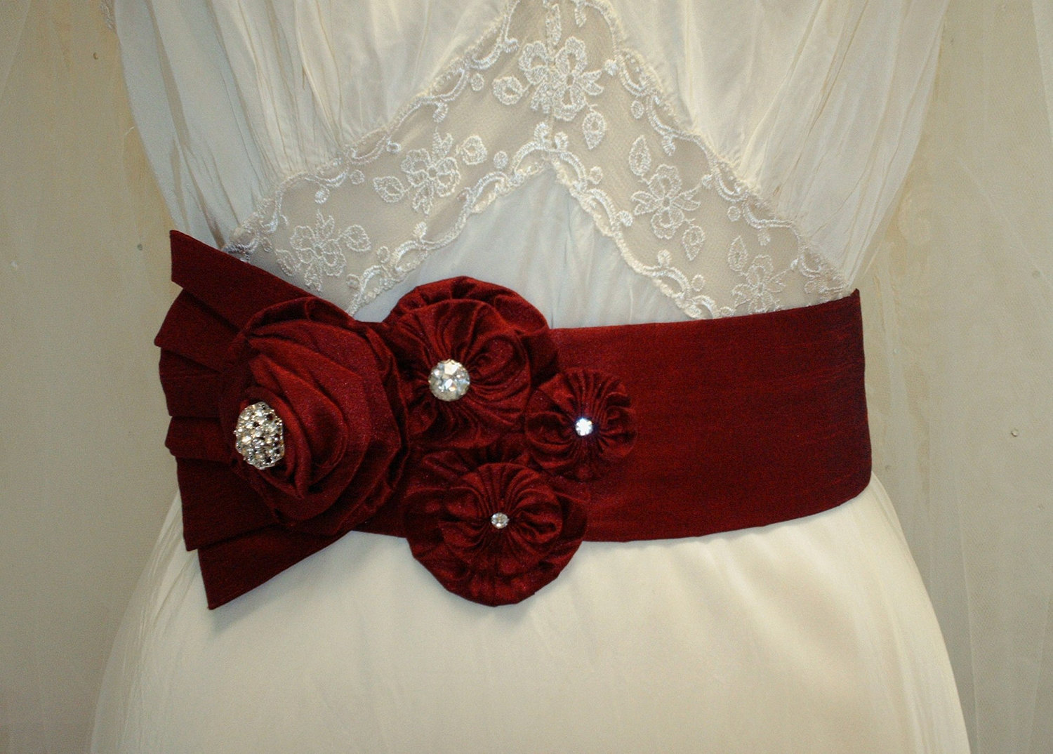 red wedding sash